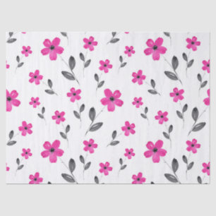 Hot Pink Five Petal Blume Muster Seidenpapier