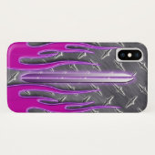 Hot Pink Flames Frisierte Auto Diamondplate Case-Mate iPhone Hülle (Rückseite (Horizontal))