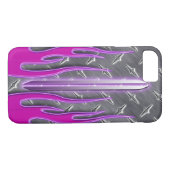 Hot Pink Flames Frisierte Auto Diamondplate Case-Mate iPhone Hülle (Rückseite (Horizontal))