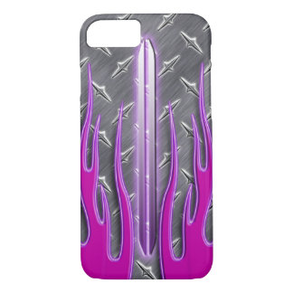 Hot Pink Flames Frisierte Auto Diamondplate Case-Mate iPhone Hülle