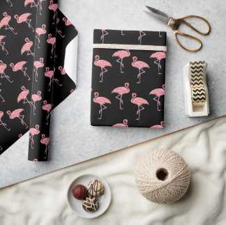 Hot Pink Flamingo Flock Nahtloses Design Geschenkpapier
