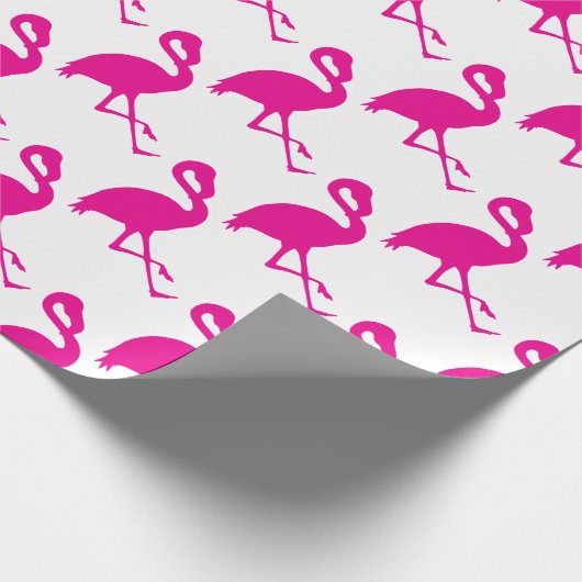 Hot Pink Flamingo Geschenkpapier (Ecke)