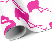 Hot Pink Flamingo Geschenkpapier (Rolleneckpunkt)