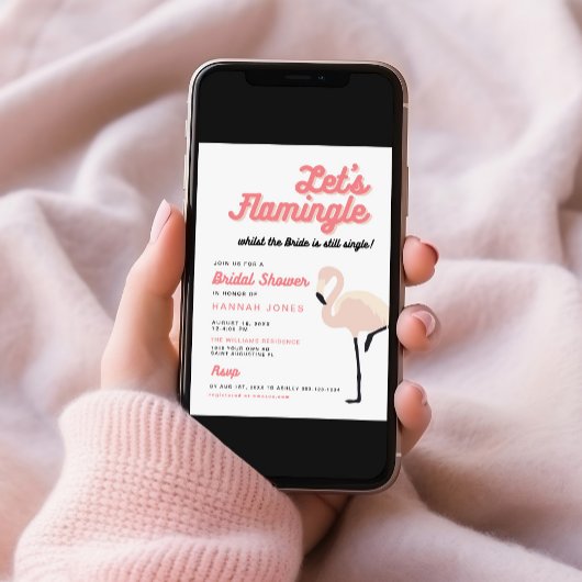 Hot Pink Flamingo Lasse Flamingle Brautparty Einladung