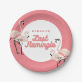 Hot Pink Flamingo Last Flamingle Brautparty Pappteller (Vorderseite)