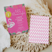 Hot Pink Flamingo Let's Flamingle 1. Geburtstag Einladung