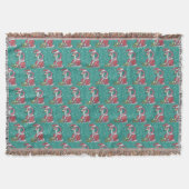 HOT PINK FLAMINGO SANTA, CHRISTMAS DURCH BLANKET DECKE (Vorderseite)