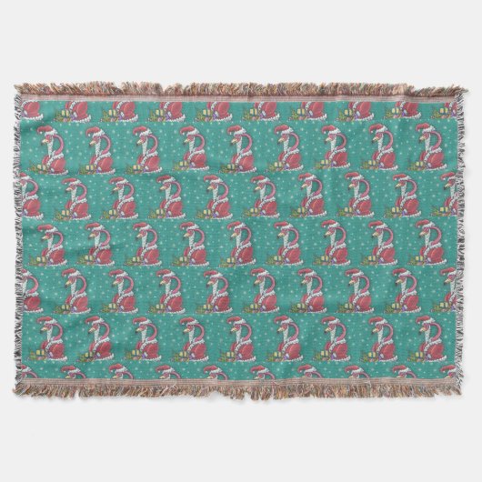 HOT PINK FLAMINGO SANTA, CHRISTMAS DURCH BLANKET DECKE (Vorderseite)