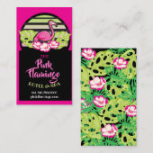 HOT PINK FLAMINGO Tropical Blätter Party Geschenk Visitenkarte (Vorne/Hinten)
