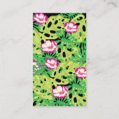 HOT PINK FLAMINGO Tropical Blätter Party Geschenk Visitenkarte (Rückseite)