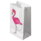 Hot Pink Flamingo Tropical Island Bird Beach Kleine Geschenktüte (Vorderseite Schrägansicht)