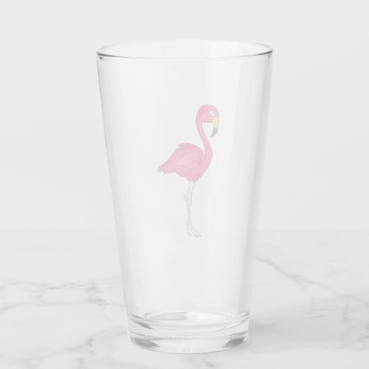 Hot Pink Flamingo Tropical Island Bird Glas (Rückseite)