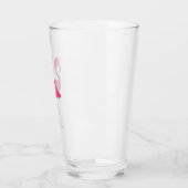 Hot Pink Flamingo Tropical Island Bird Glas (Links)