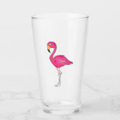 Hot Pink Flamingo Tropical Island Bird Glas (Vorderseite)