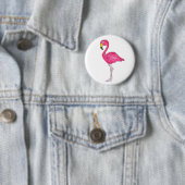 Hot Pink Flamingo Tropical Island Bird Paradies Button (Beispiel)