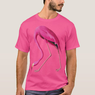Hot Pink Flamingo Vintage Vogelkunst T-Shirt