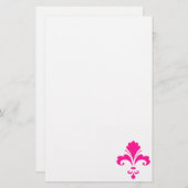 Hot Pink Fleur-de-lis Briefpapier (Vorne/Hinten)