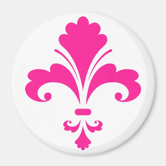Hot Pink Fleur-de-lis Magnet (Vorne)