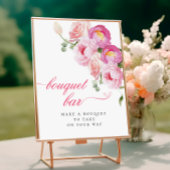 Hot Pink Floral Blume Bouqet Bar Poster