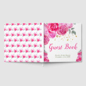 Hot Pink Floral Bridal Shower Gästebuch (Voll)