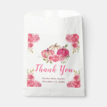 Hot Pink Floral Pumpkins Baby Dusche