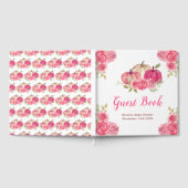 Hot Pink Floral Pumpkins Baby Shower Gästebuch (Voll)