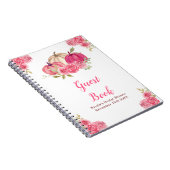 Hot Pink Floral Pumpkins Bridal Shower Guest Book Notizblock (Rechte Seite)