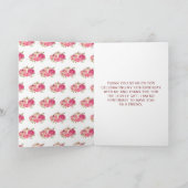 Hot Pink Floral Pumpkins Geburtstag Dankeskarte (Innenseite)