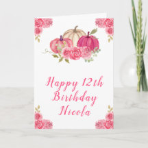 Hot Pink Floral Pumpkins Geburtstag