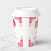 Hot Pink Floral Pumpkins Geburtstag Pappbecher (Rechts)