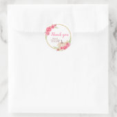 Hot Pink Floral Pumpkins Geburtstag Runder Aufkleber (Tasche)
