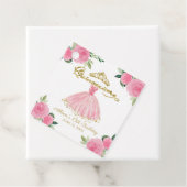 Hot Pink Floral Quinceanera Geschenkanhänger (Beispiel)
