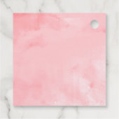 Hot Pink Floral Quinceanera Geschenkanhänger (Rückseite)