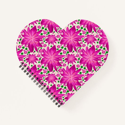 Hot Pink Floral Seamless Pattern Notizblock (Vorderseite)