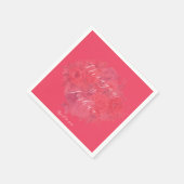 Hot Pink Floral Wedding Napkins Serviette (Ecke)