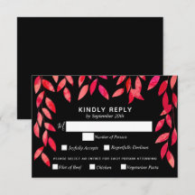 Hot Pink Foliage auf Schwarzer Hochzeit