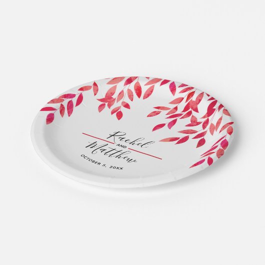 Hot-Pink-Foliage Pappteller (Schrägansicht)