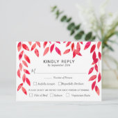 Hot-Pink-Foliage RSVP Karte (Stehend Vorderseite)