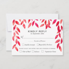 Hot-Pink-Foliage RSVP Karte