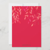 Hot Pink Foliage Schwarzer Geburtstag Einladungen (Rückseite)