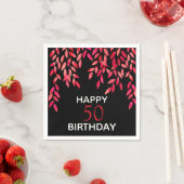 Hot Pink Folies auf Black Birthday Party Serviette (Beispiel)