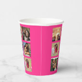 Hot Pink Foto Collage Wedding Papier Cups Pappbecher (Rechts)