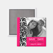 Hot-Pink-Foto speichern Sie das Datumsfenster Magnet (Vorderseite/Rückseite)