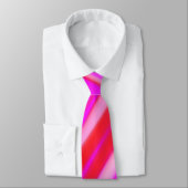 Hot Pink Fuchsia Abstrakte Streifen Krawatte (Gebunden)