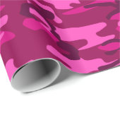 Hot Pink Fuchsia Camouflage Camouflage Girl Patter Geschenkpapier (Rolleneckpunkt)