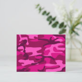 Hot Pink Fuchsia Camouflage Camouflage Girl Patter Postkarte (Stehend Vorderseite)