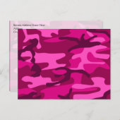 Hot Pink Fuchsia Camouflage Camouflage Girl Patter Postkarte (Vorne/Hinten)