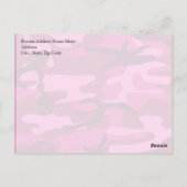 Hot Pink Fuchsia Camouflage Camouflage Girl Patter Postkarte (Rückseite)