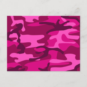 Hot Pink Fuchsia Camouflage Camouflage Girl Patter Postkarte