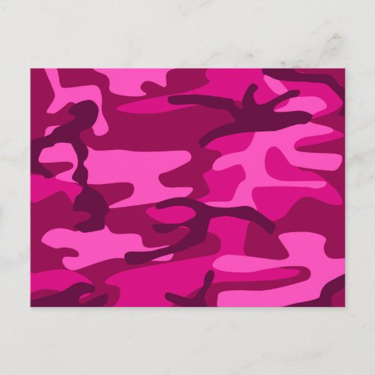 Hot Pink Fuchsia Camouflage Camouflage Girl Patter Postkarte (Vorderseite)
